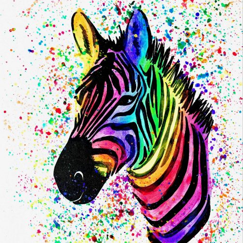 Zebra Canvas Painting